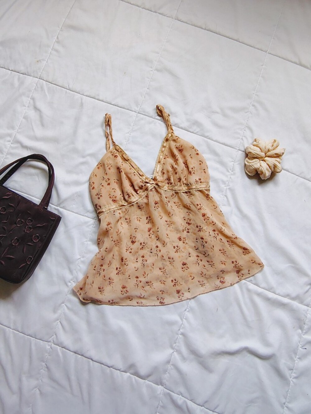 🧸🤎 Floral y2k Tuscan summer Cami Top ~ Size XS